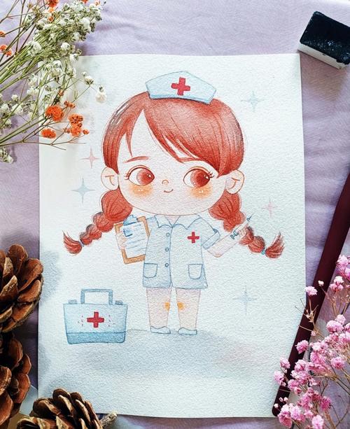 护士工作场景手绘画 护士工作场景简笔画