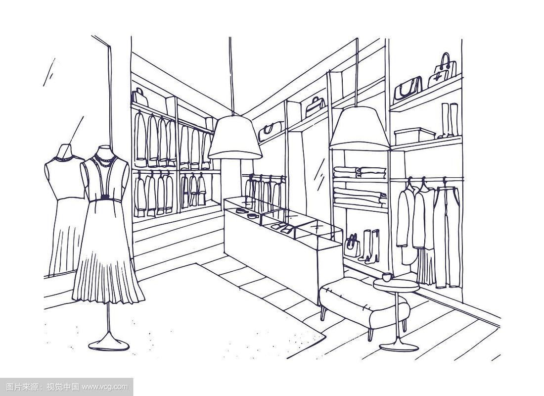 服装店手绘画 服装店手绘图简单