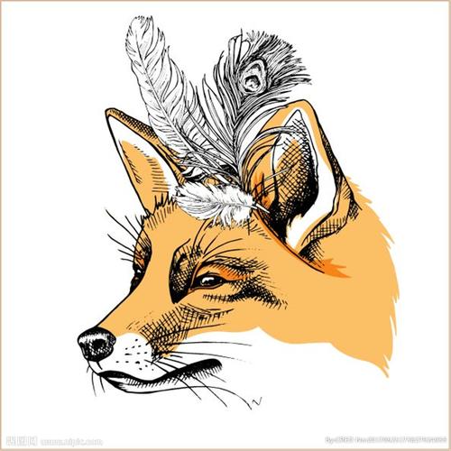 狐狸手绘画 狐狸的手绘画